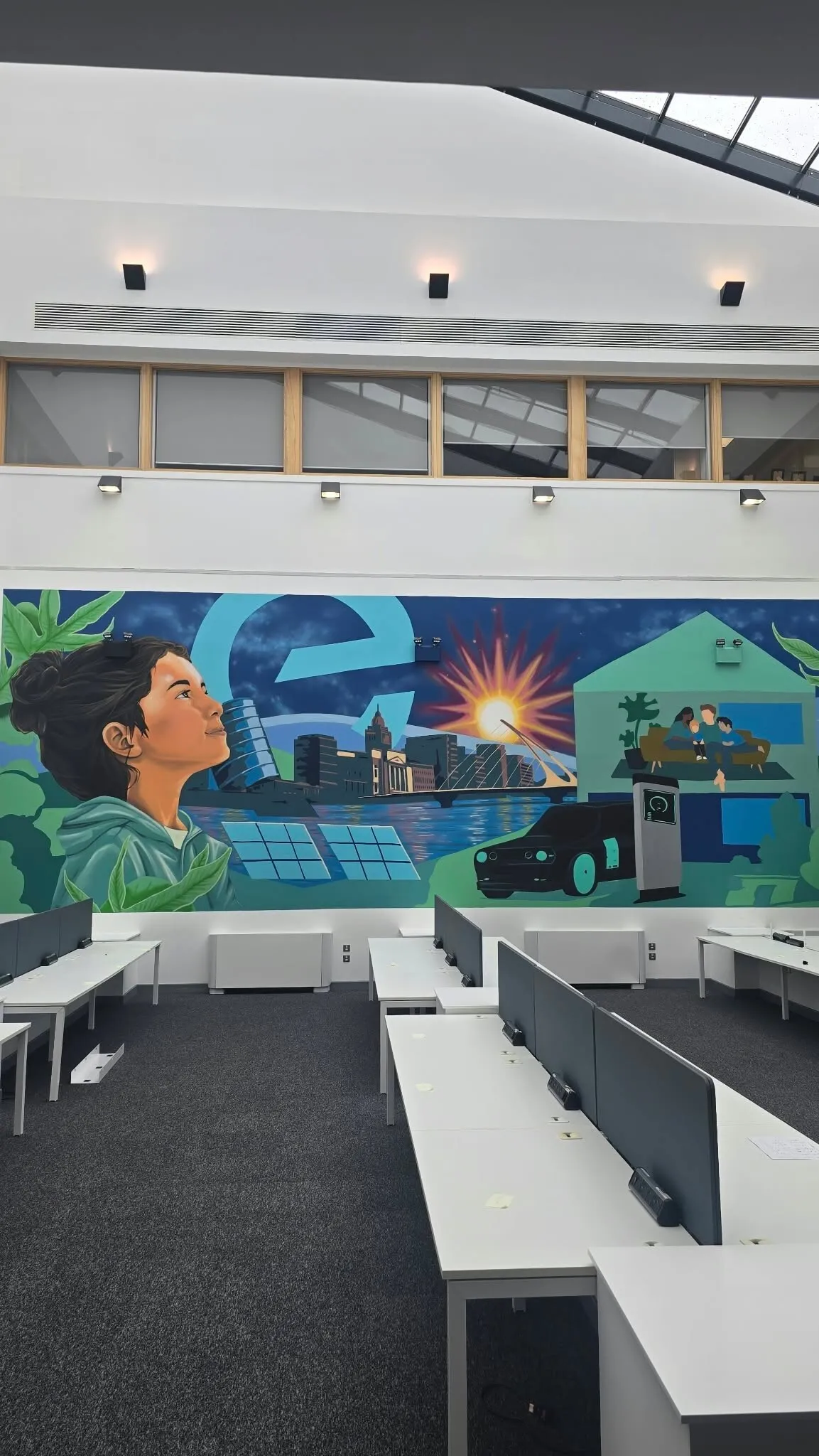 Air conditioning in an open plan office