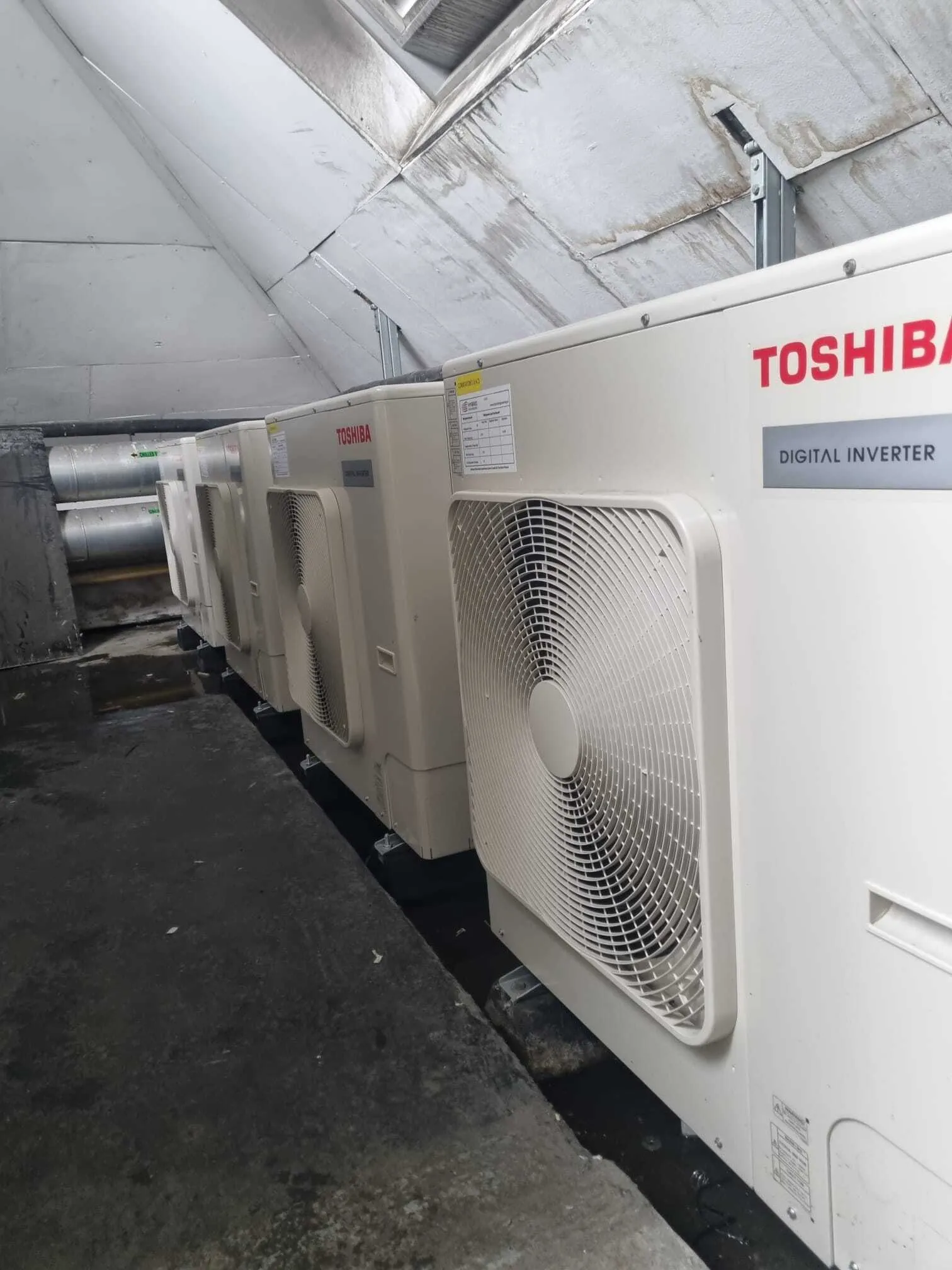 Toshiba Digital Inverter outdoor units in a plant area