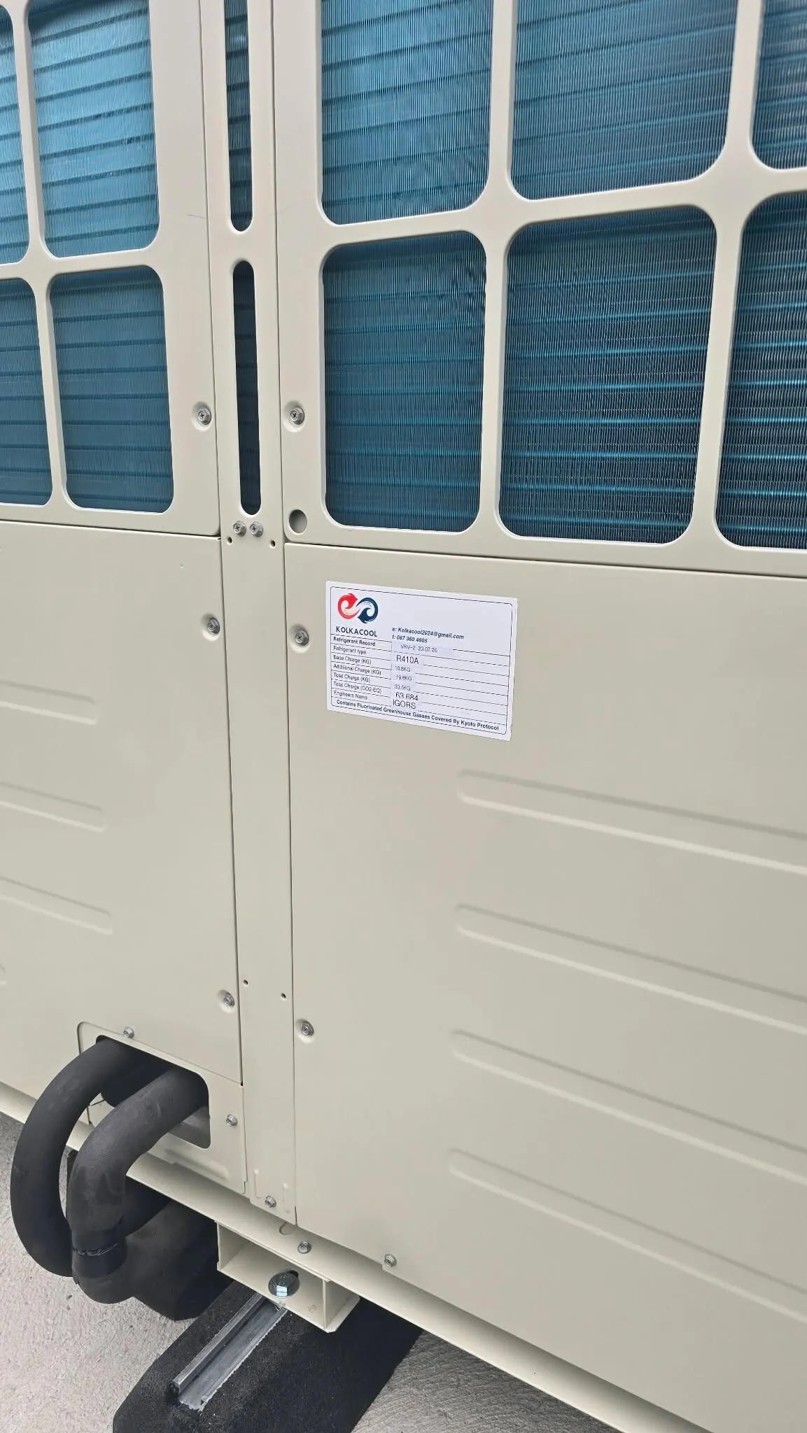Close-up of a VRF outdoor unit